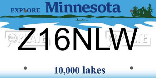 Z16NLW Minnesota License Plate