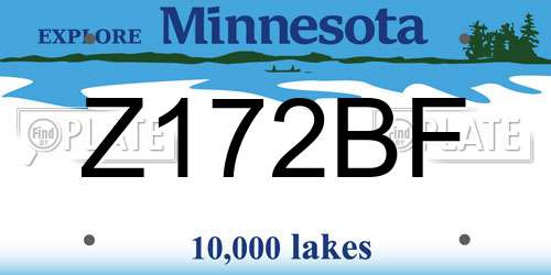 Z172BF Minnesota License Plate