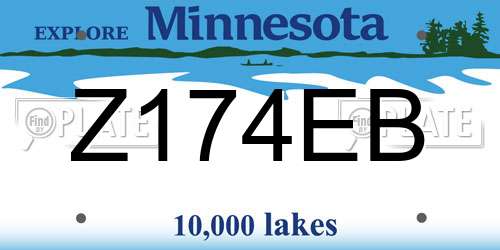 Z174EB Minnesota License Plate