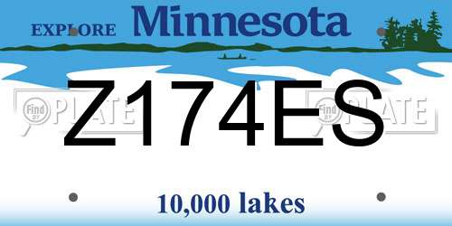 Z174ES Minnesota License Plate