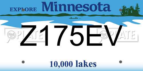 Z175EV Minnesota License Plate