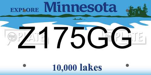 Z175GG Minnesota License Plate