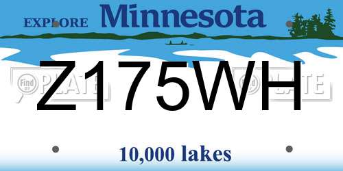 Z175WH Minnesota License Plate