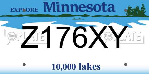Z176XY Minnesota License Plate