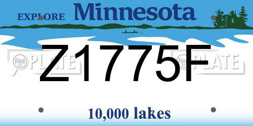 Z1775F Minnesota License Plate