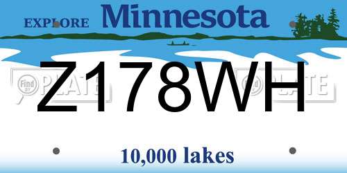 Z178WH Minnesota License Plate