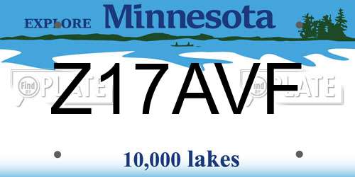 Z17AVF Minnesota License Plate