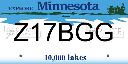 Z17BGG Minnesota License Plate