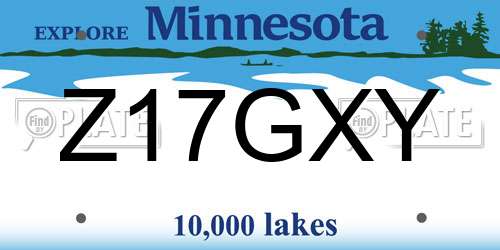 Z17GXY Minnesota License Plate