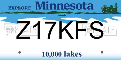 Z17KFS Minnesota License Plate