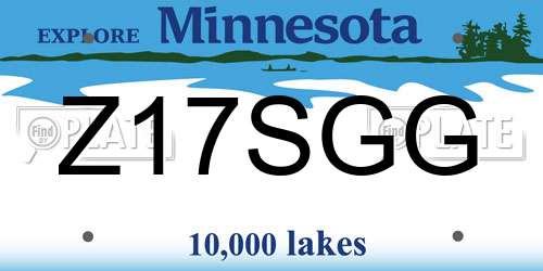 Z17SGG Minnesota License Plate