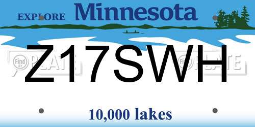 Z17SWH Minnesota License Plate