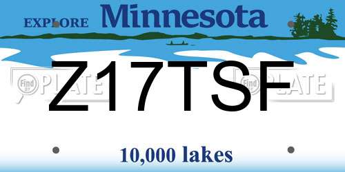 Z17TSF Minnesota License Plate