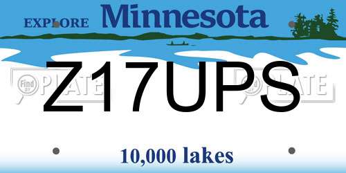 Z17UPS Minnesota License Plate
