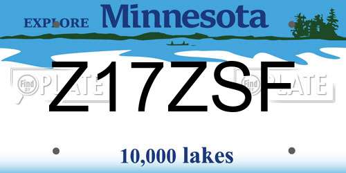Z17ZSF Minnesota License Plate