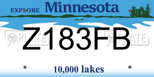 Z183FB Minnesota License Plate