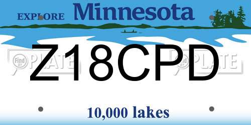 Z18CPD Minnesota License Plate