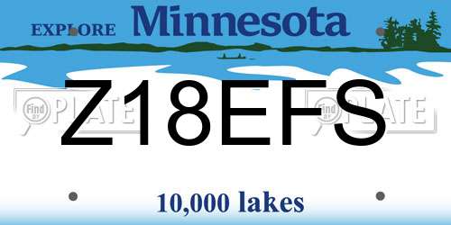 Z18EFS Minnesota License Plate