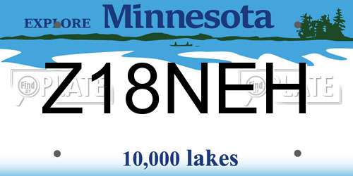 Z18NEH Minnesota License Plate
