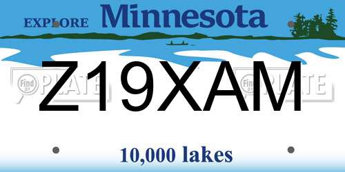 Z19XAM Minnesota License Plate