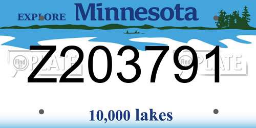 Z203791 Minnesota License Plate