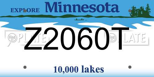Z2060T Minnesota License Plate