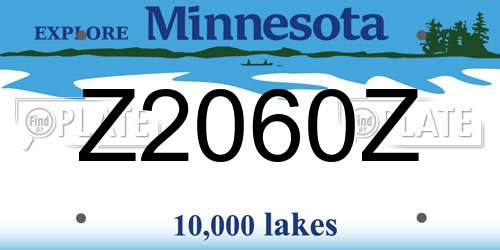 Z2060Z Minnesota License Plate