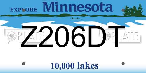 Z206DT Minnesota License Plate