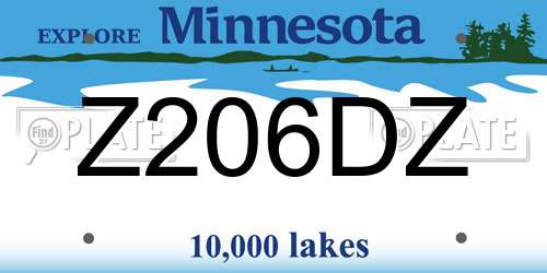 Z206DZ Minnesota License Plate