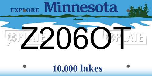 Z206OT Minnesota License Plate