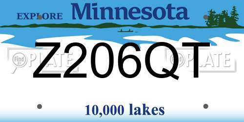 Z206QT Minnesota License Plate