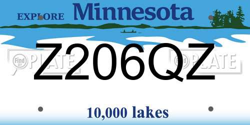 Z206QZ Minnesota License Plate