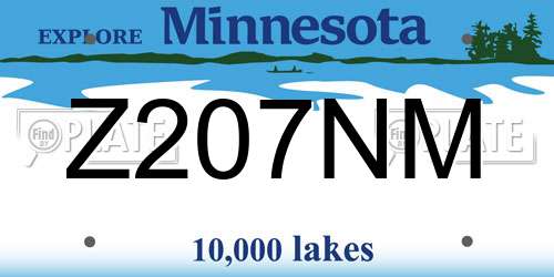 Z207NM Minnesota License Plate