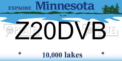Z20DVB Minnesota License Plate