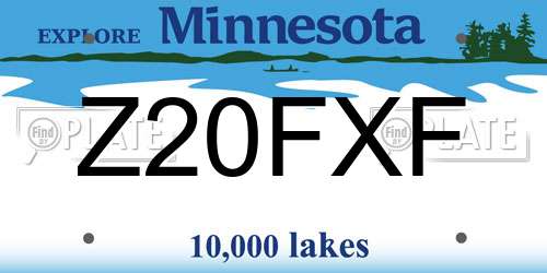 Z20FXF Minnesota License Plate