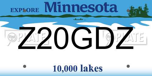 Z20GDZ Minnesota License Plate