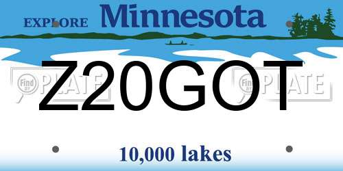 Z20GOT Minnesota License Plate