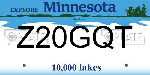 Z20GQT Minnesota License Plate