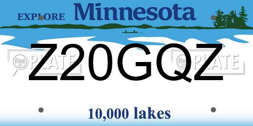 Z20GQZ Minnesota License Plate