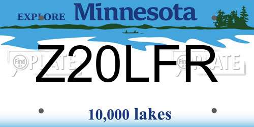 Z20LFR Minnesota License Plate