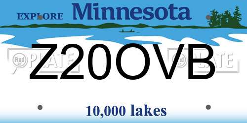 Z20OVB Minnesota License Plate