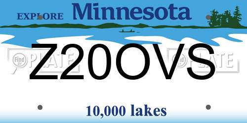 Z20OVS Minnesota License Plate
