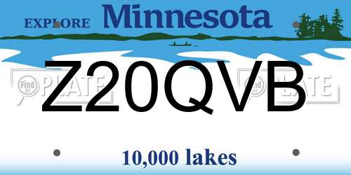 Z20QVB Minnesota License Plate
