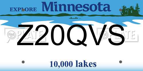 Z20QVS Minnesota License Plate