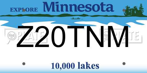 Z20TNM Minnesota License Plate