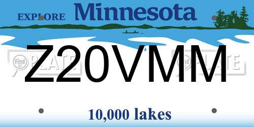 Z20VMM Minnesota License Plate
