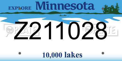 Z211028 Minnesota License Plate