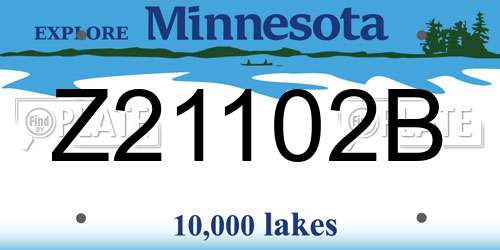 Z21102B Minnesota License Plate