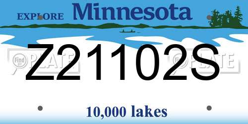 Z21102S Minnesota License Plate