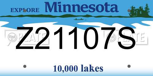 Z21107S Minnesota License Plate